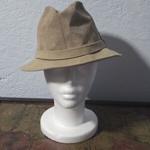Vintage 1960s Dobbs 5th Avenue Tan Suede Fedora - 7 5/8